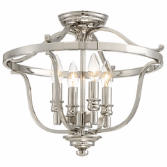 Minka Lavery Audrey's Point 4-LT Semi Flush - Polished Nickel - 3296-613