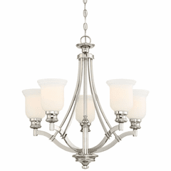 Minka Lavery Audrey's Point 5-LT Chandelier - Polished Nickel - 3295-613 Minka Lavery Audrey's Point 5-LT Chandelier - Polished Nickel - 3295-613