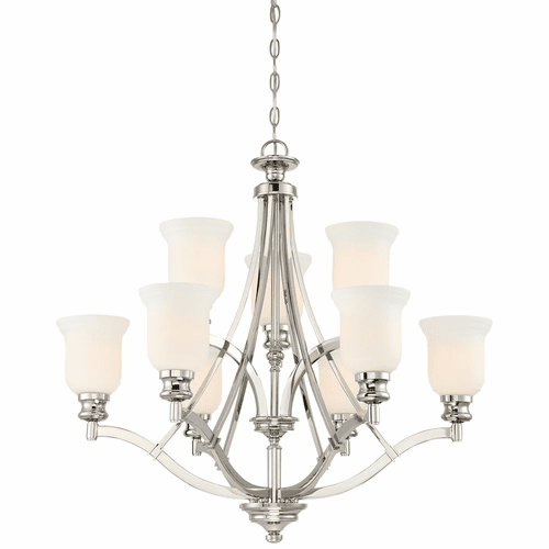 Minka Lavery Audrey's Point 9-LT Chandelier - Polished Nickel - 3299-613