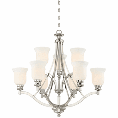 Minka Lavery Audrey's Point 9-LT Chandelier - Polished Nickel - 3299-613