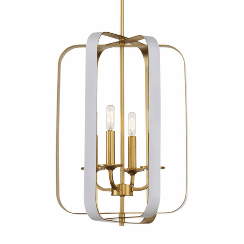 Minka Lavery Aureum 4-LT Pendant - Matte White W/ Honey Gold - 1214-706