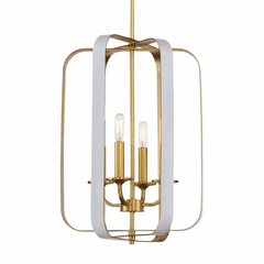 Minka Lavery Aureum 4-LT Pendant - Matte White W/ Honey Gold - 1214-706