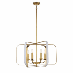 Minka Lavery Aureum 6-LT Pendant - Matte White W/ Honey Gold - 1216-706