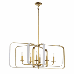Minka Lavery Aureum 6-LT Pendant - Matte White W/ Honey Gold - 1217-706