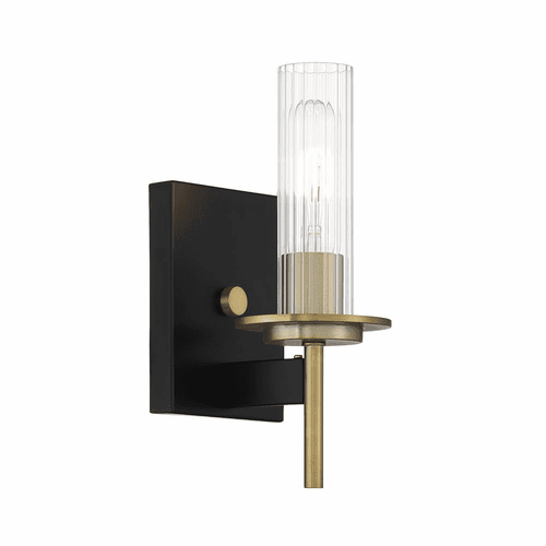 Minka Lavery Baldwin Park 1-LT Bath Vanity Light - Coal And Soft Brass - 2541-726