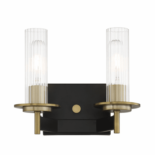 Minka Lavery Baldwin Park 2-LT Bath Vanity Light - Coal And Soft Brass - 2542-726