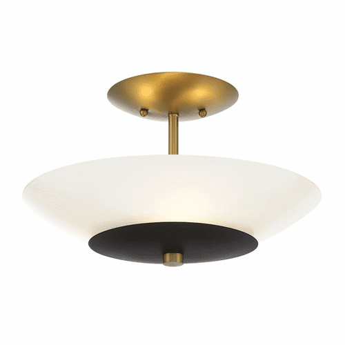 Minka Lavery Bax 3 Light Flush Mount - Sand Coal And Soft Brass - 1703-781