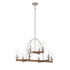 Minka Lavery Birnamwood 10-LT Chandelier - Koa Wood W/ Pewter - 1069-699