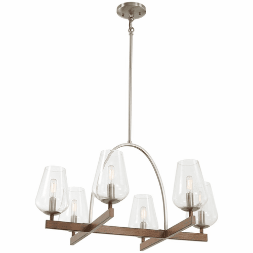 Minka Lavery Birnamwood 6-LT Chandelier - Koa Wood W/ Pewter - 1066-699