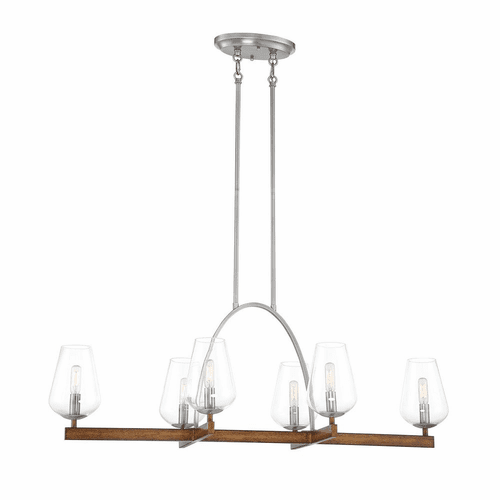 Minka Lavery Birnamwood 6-LT Island Light - Koa Wood W/ Pewter - 1067-699