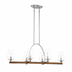 Minka Lavery Birnamwood 6-LT Island Light - Koa Wood W/ Pewter - 1067-699