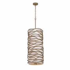 Minka Lavery Branch Reality 9 Light Foyer Pendant - Textured Ashen Gold - 3716-788