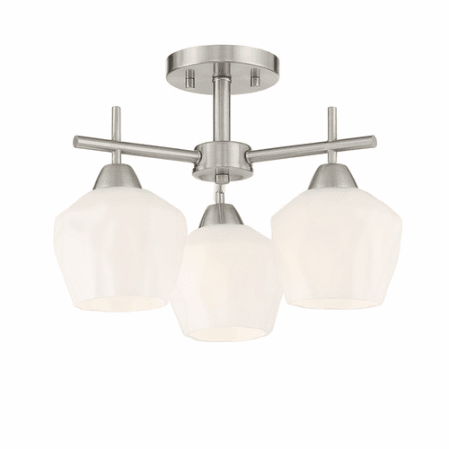 Minka Lavery Camrin 3 Light Semi Flush / Chandelier - Brushed Nickel - 2172-84