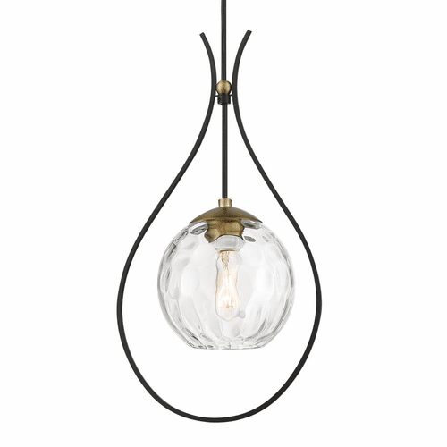 Minka Lavery Cody 1 Light Mini Pendant - Coal And Soft Brass - 1531-726