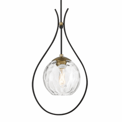 Minka Lavery Cody 1 Light Mini Pendant - Coal And Soft Brass - 1531-726