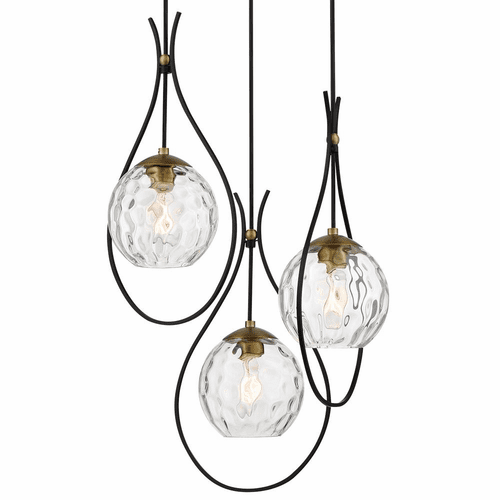 Minka Lavery Cody 3 Light Pan Pendant - Coal And Soft Brass - 1533-726