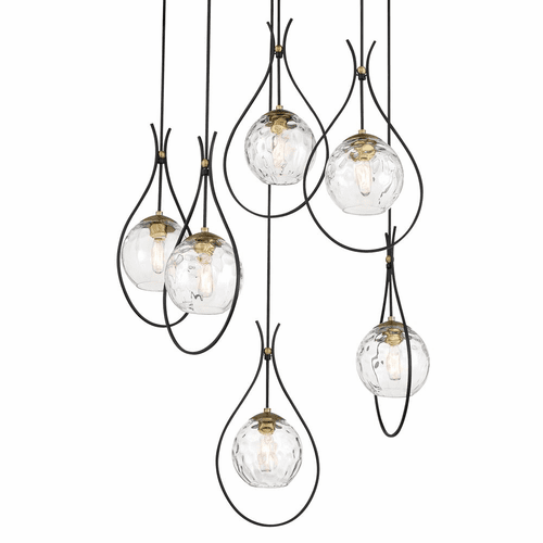 Minka Lavery Cody 6 Light Pan Pendant - Coal And Soft Brass - 1536-726