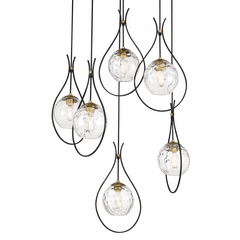 Minka Lavery Cody 6 Light Pan Pendant - Coal And Soft Brass - 1536-726