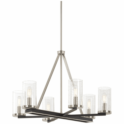 Minka Lavery Cole's Crossing 6-LT Chandelier - Coal With Brushed Nickel - 1056-691