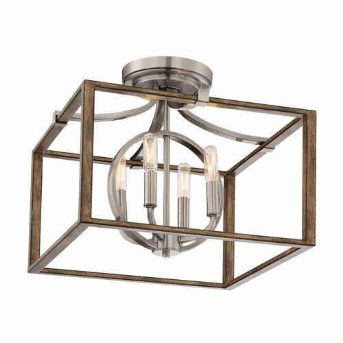 Minka Lavery Country Estates 4-LT Semi Flush - Sun Faded Wood  - 4013-280
