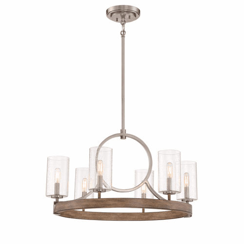 Minka Lavery Country Estates 6-LT Chandelier - Sun Faded Wood  - 4015-280