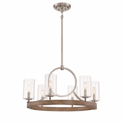Minka Lavery Country Estates 6-LT Chandelier - Sun Faded Wood  - 4015-280