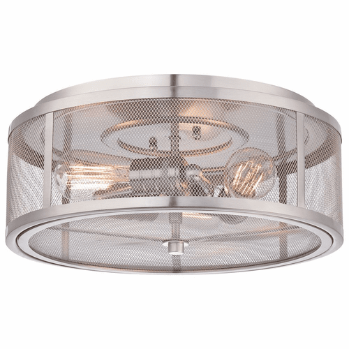Minka Lavery Downtown Edison 3-LT Flush Mount - Brushed Nickel - 4133-84