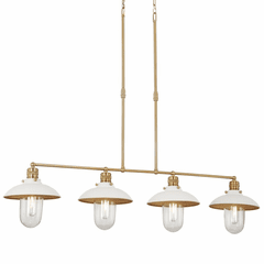 Minka Lavery Downtown Edison 4-LT Island Light - White & Soft Brass - 5137-799