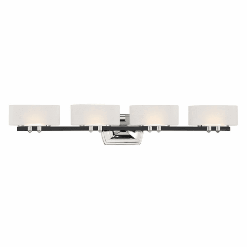 Minka Lavery Drury 4LT LED Bath Vanity Light - Coal W/Polished Nickel - 3014-572-L