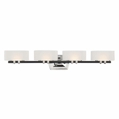 Minka Lavery Drury 4LT LED Bath Vanity Light - Coal W/Polished Nickel - 3014-572-L