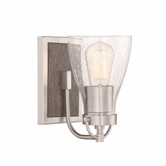 Minka Lavery Garrison 1-LT Bath Light - Brushed Nickel W/Shale Wood - 3341-098 Minka Lavery Garrison 1-LT Bath Light - Brushed Nickel W/Shale Wood - 3341-098