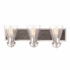 Minka Lavery Garrison 3-LT Bath Light - Brushed Nickel W/Shale Wood - 3343-098 Minka Lavery Garrison 3-LT Bath Light - Brushed Nickel W/Shale Wood - 3343-098