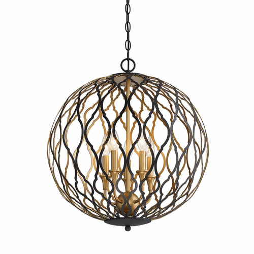 Minka Lavery Gilded Glam 5-LT Pendant - Sand Coal & Plated Honey Gold - 2405-680