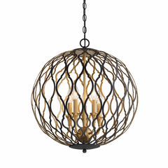 Minka Lavery Gilded Glam 5-LT Pendant - Sand Coal & Plated Honey Gold - 2405-680 Minka Lavery Gilded Glam 5-LT Pendant - Sand Coal & Plated Honey Gold - 2405-680