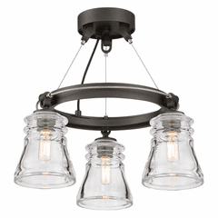 Minka Lavery Graham Avenue 3 Light Semi Flush - Smoked Iron - 2735-709 Minka Lavery Graham Avenue 3 Light Semi Flush - Smoked Iron - 2735-709