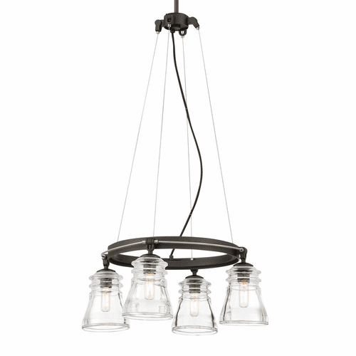 Minka Lavery Graham Avenue 4 Light Chandelier - Smoked Iron - 2737-709