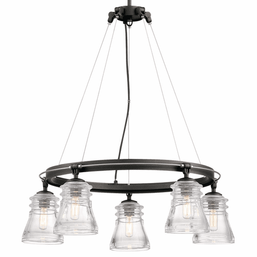 Minka Lavery Graham Avenue 5 Light Chandelier - Smoked Iron - 2736-709