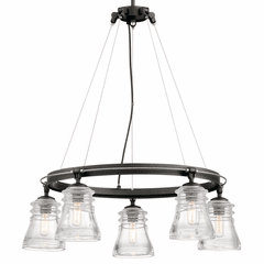 Minka Lavery Graham Avenue 5 Light Chandelier - Smoked Iron - 2736-709 Minka Lavery Graham Avenue 5 Light Chandelier - Smoked Iron - 2736-709