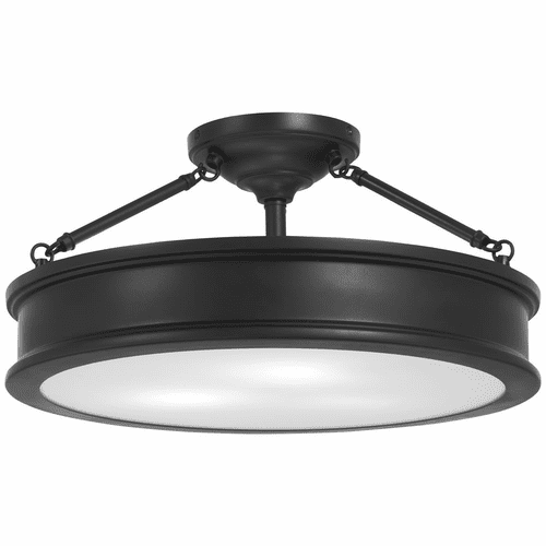 Minka Lavery Harbour Point 3 Light Large Semi Flush - Coal - 4177-66A