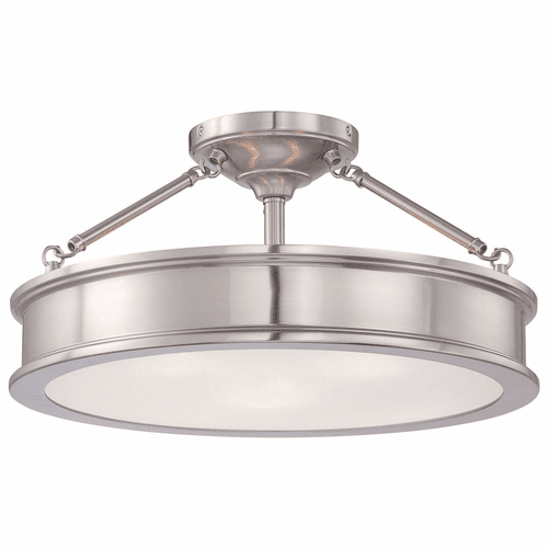 Minka Lavery Harbour Point 3-LT Semi Flush Mount - Brushed Nickel - 4177-84