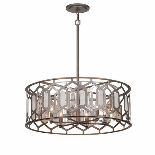 Minka Lavery Hexly 6 Light Pendant - Coal And Brass - 3587-795