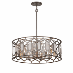 Minka Lavery Hexly 6 Light Pendant - Coal And Brass - 3587-795