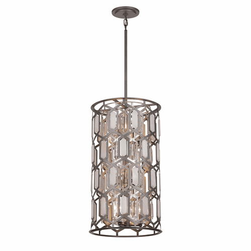 Minka Lavery Hexly 9 Light Foyer Pendant - Coal And Brass - 3586-795
