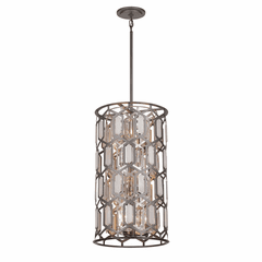 Minka Lavery Hexly 9 Light Foyer Pendant - Coal And Brass - 3586-795