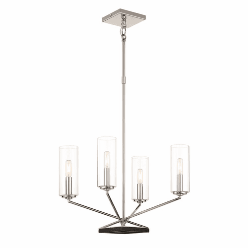 Minka Lavery Highland Crossing 4-LT Chandelier - Coal/Polished Nickel - 2494-572