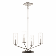 Minka Lavery Highland Crossing 4-LT Chandelier - Coal/Polished Nickel - 2494-572