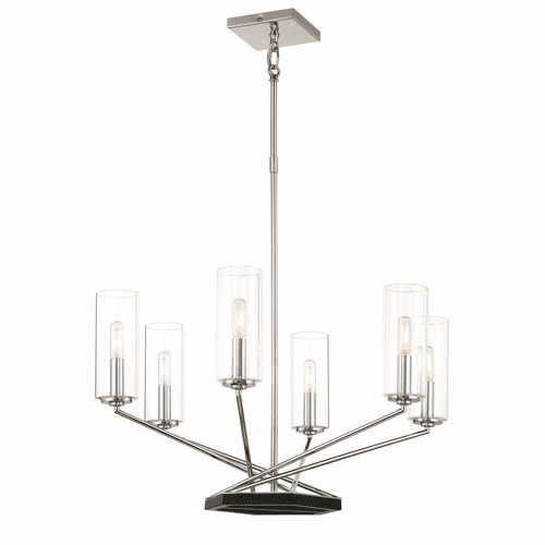 Minka Lavery Highland Crossing 6-LT Chandelier - Coal/Polished Nickel - 2495-572