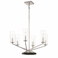 Minka Lavery Highland Crossing 6-LT Chandelier - Coal/Polished Nickel - 2495-572