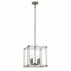 Minka Lavery Langen Square 4-LT Pendant - Antique Nickel (Painted) - 3854-756