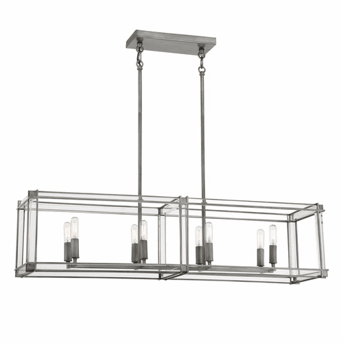 Minka Lavery Langen Square 8-LT Island Light - Antique Nickel (Painted) - 3858-756